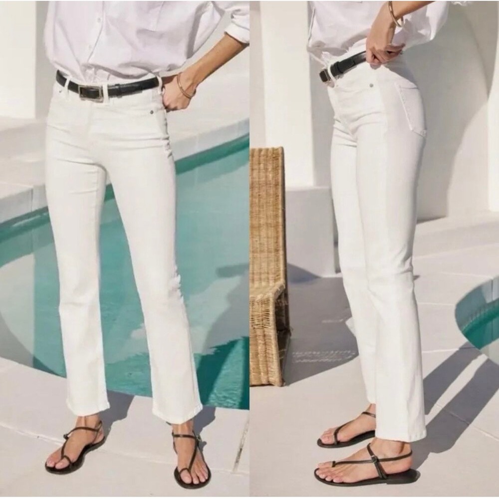 AYR The Pop Straight Leg Jeans High Rise White 30S 30P 30 Short Petite